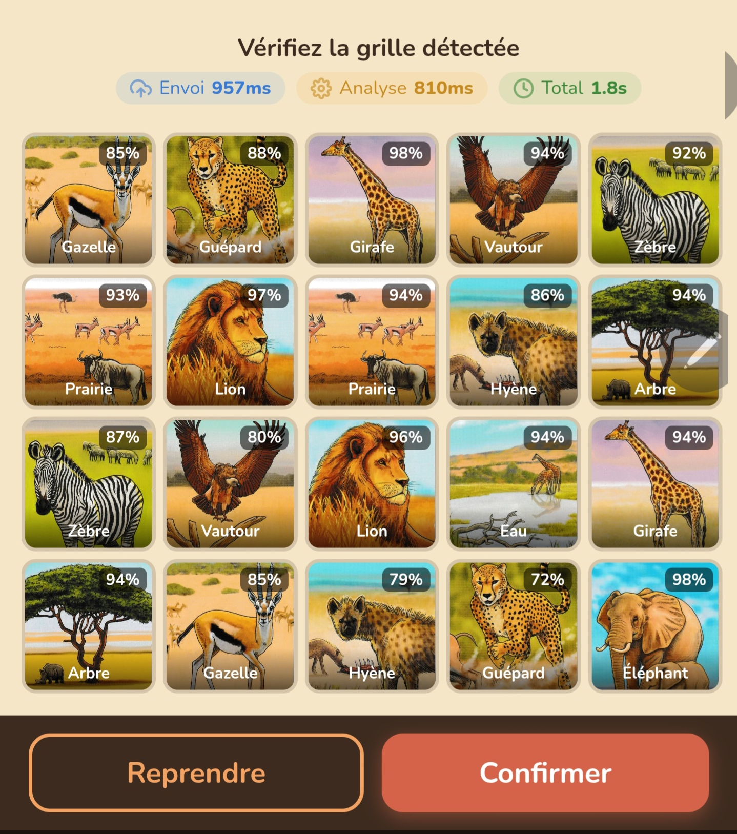Reconnaissance de cartes Écosystème Savane par machine learning